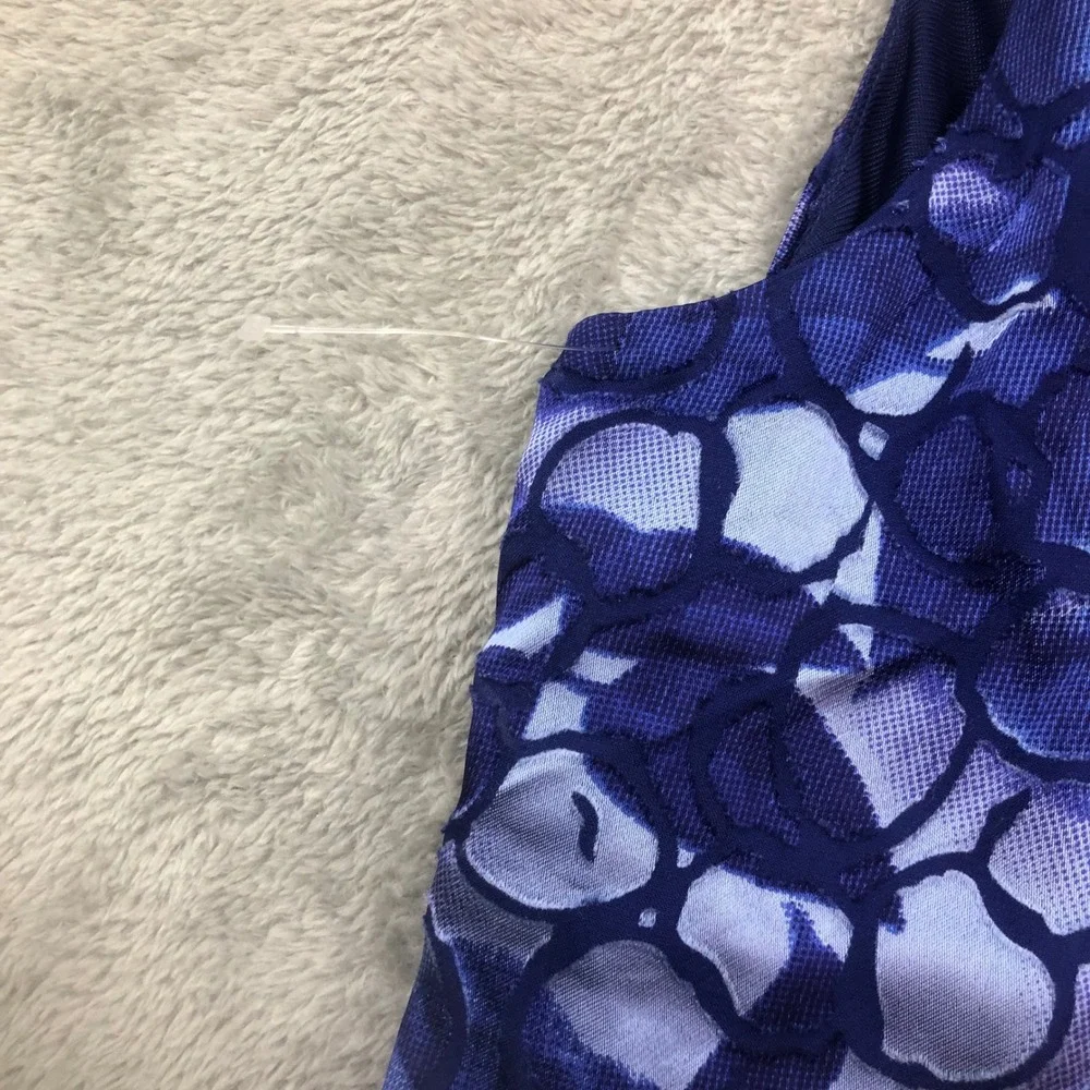 Lane Bryant Blue Purple Sleeveless‎ Cowl Neck Shift Dress Women's Plus Size 14